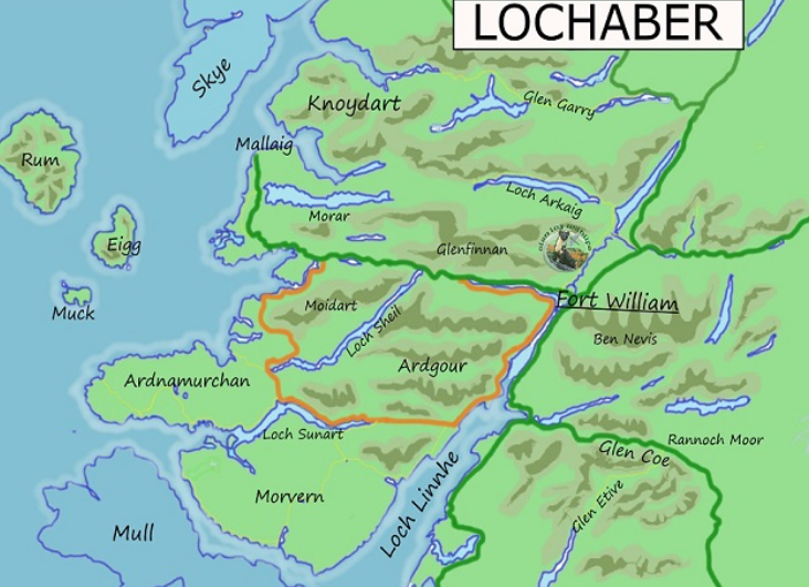 Camerons In The Argyll Estate 1779   Lochaber Map 